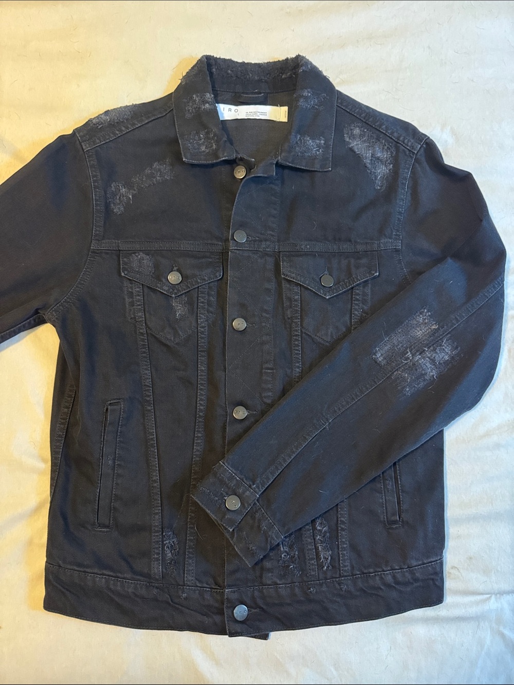 IRO Paris Tanet Distressed Denim Trucker Jacket